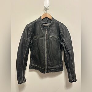 River Road 100% Buffalo leather Men’s Small Motorcycle Moto Black League Jacket